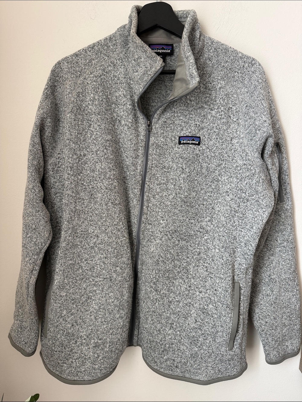 Patagonia Light Gray Full-Zip Fleece Jacket